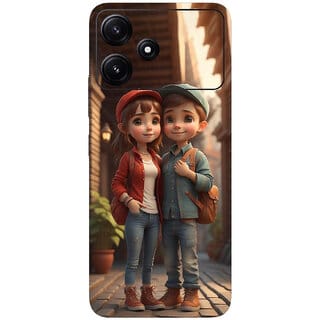 Yug Emporium Poco M6 Pro 5G Mobile Skin Sticker ( 3D Bestfriend Couple Theme STICKERS) (Mobile Back Cover, Multicolor)
