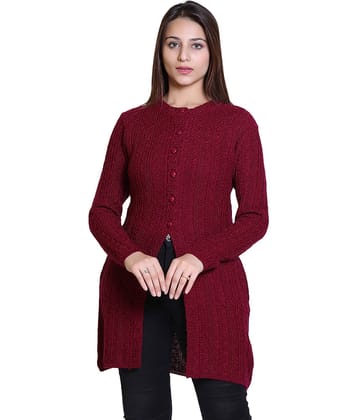 Varenyam Acrylic Purple Buttoned Cardigans -