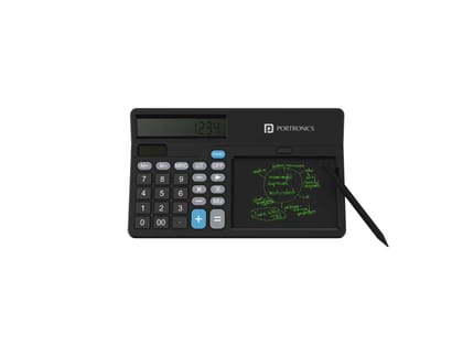 Portronics Ruffpad Calc 2 - 5.5 Inches Screen, 12 Digits Layout, Screen Lock, Erase Button