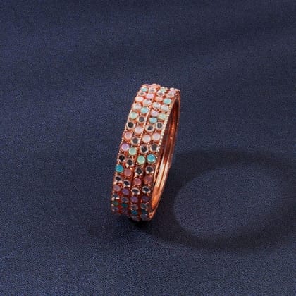 Rosegold Multi Color Bangle Set