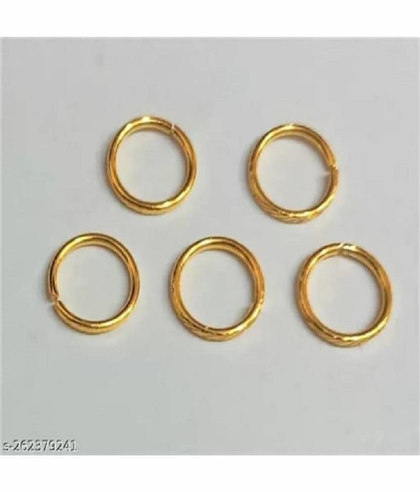 Renu Creation Gold-plated, Rhodium Plated Brass, Metal, Alloy, Stone Nose Ring  (Pack of 5)