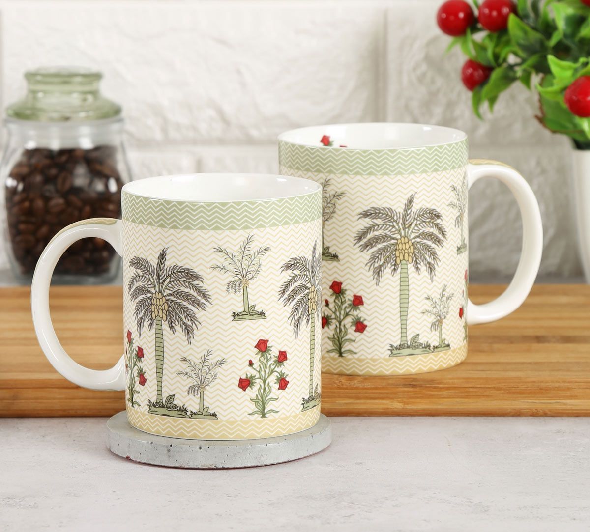 India Circus Chevron Palms Coffee Mug Set Of 2