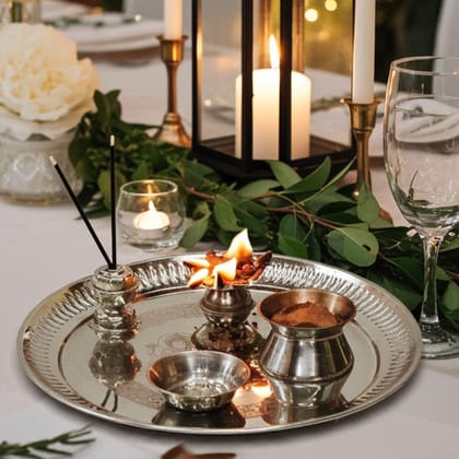 Steel Puja Thali (SMAS039 E)