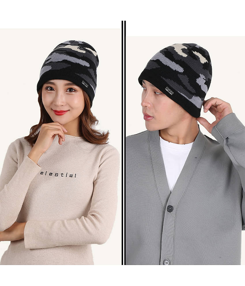 Edifier Woollen Winter Cap for Men & Women (Pack of 2)