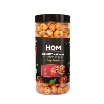 HOM GOURMET MAKHANA ROASTED IN OLIVE OIL - TANGY TOMATO  - 65 gm - 65 gm - One jar of roasted makhana