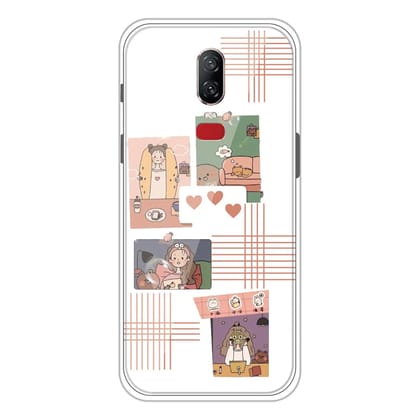 Cute Girl Collage - Clear Printed Silicone Case For OnePlus Models-OnePlus 6