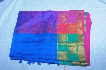 Exquisite Royal Blue Silk Saree