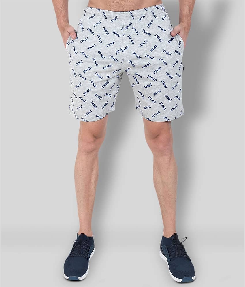Zeffit - Grey Cotton Blend Men's Shorts ( Pack of 1 )