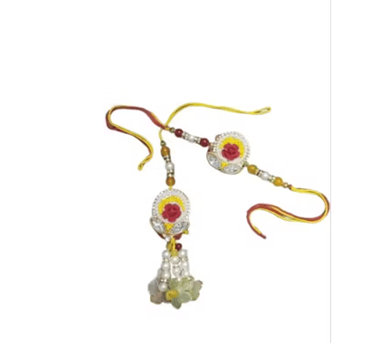 Floral Bhai-Bhabhi Rakhi Set