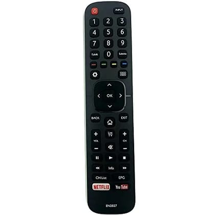 EHOP EN2B27V Compatible Remote Control for VU LED/LCD TV with Netflix Button (Black)