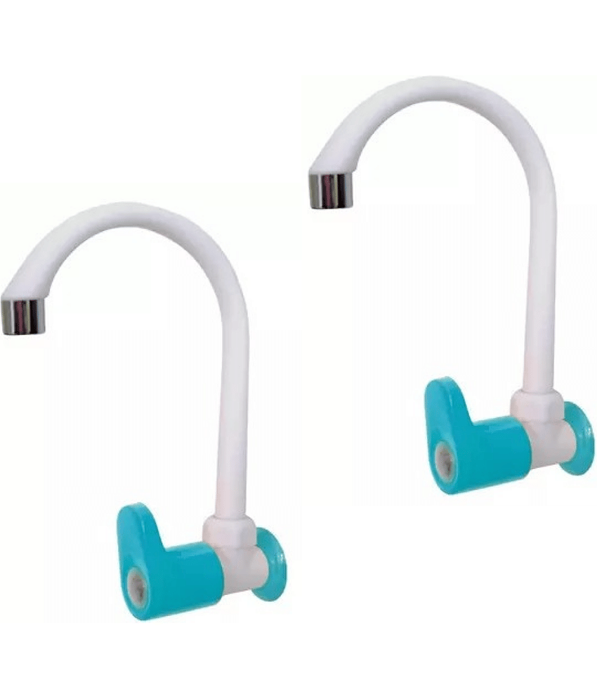 BATHONIX Royal Blue PVC Big Spout Classic Sink Cock - 2 PCS Plastic (ABS) Kitchen Sink Tap (Sink Cock)