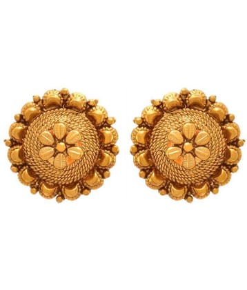 JFL - Jewellery For Less Golden Stud Earrings ( Pack of 1 )