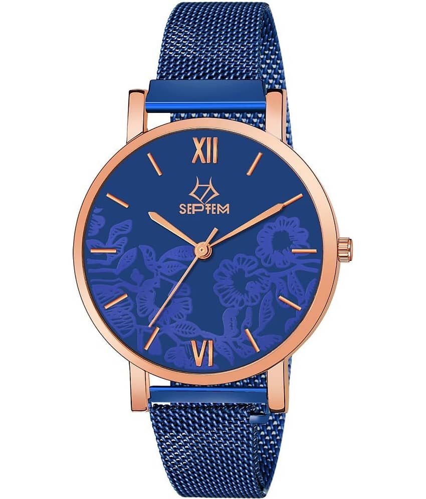 Septem Blue Stainless Steel Analog Womens Watch