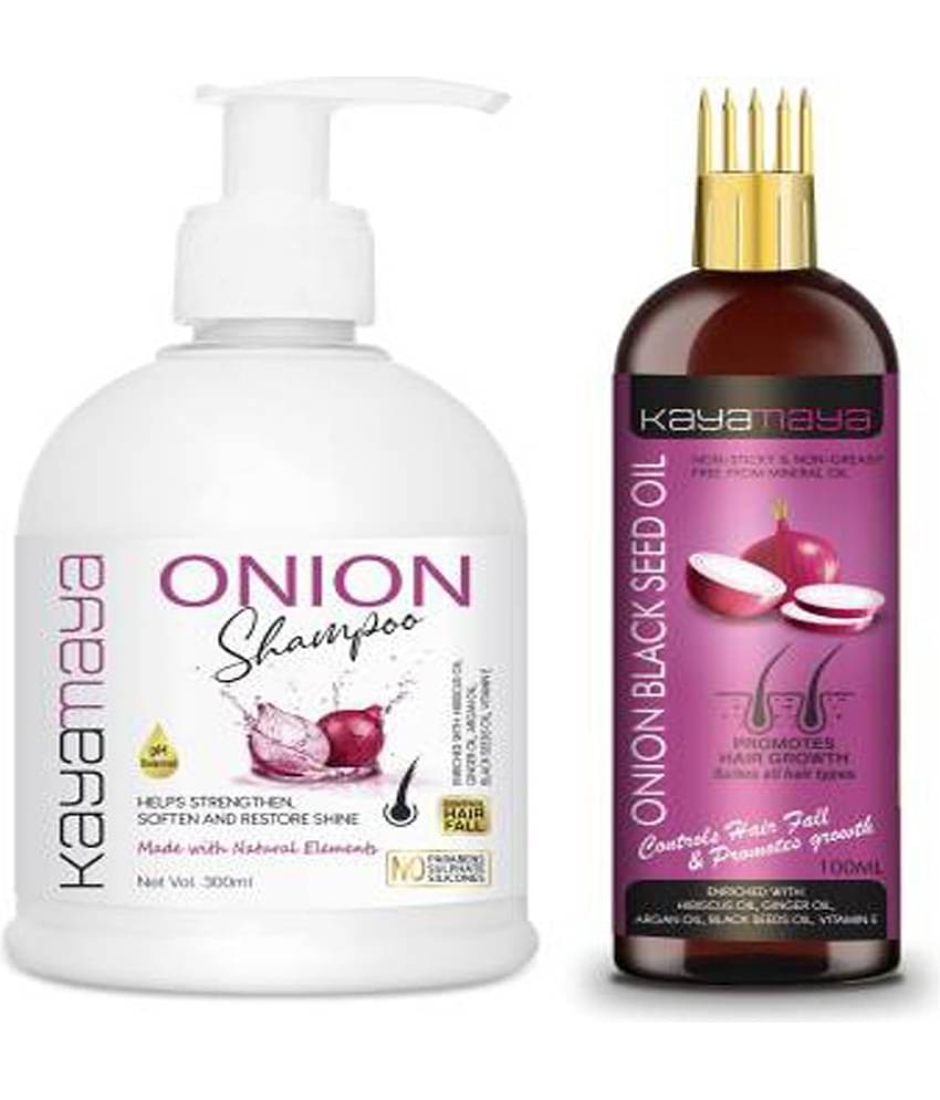 Kayamaya Onion Shampoo and Onion Oil for Hair 400 mL Pack of 2