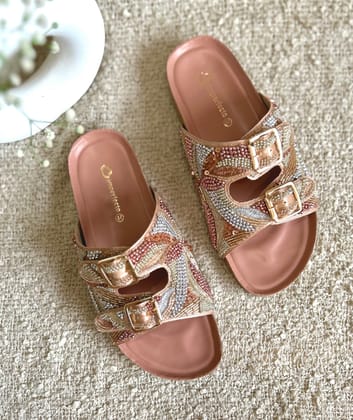 Embroidery Alia Slides-36 / Pink