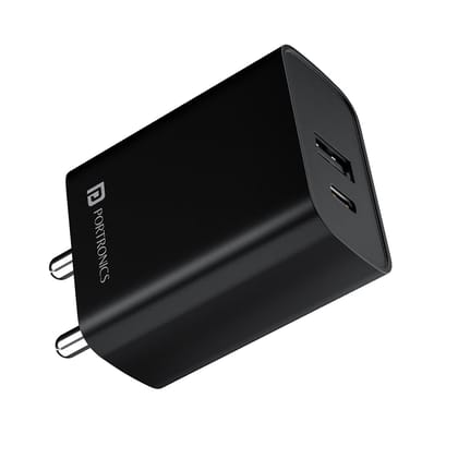 Portronics Adapto 70 33W Fast Charger Adapter (Black)
