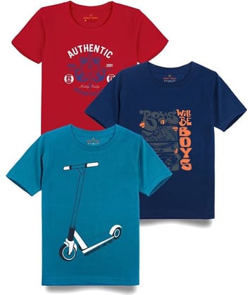 KIDDY VIDDY Pack of 1 Boys Cotton T-Shirt ( Blue )