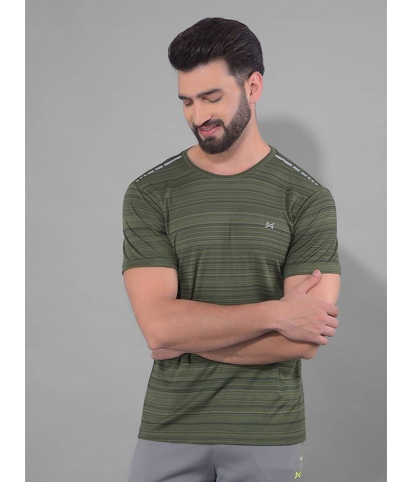 Force NXT Olive Polyester Regular Fit Men's Sports T-Shirt ( Pack of 1 )