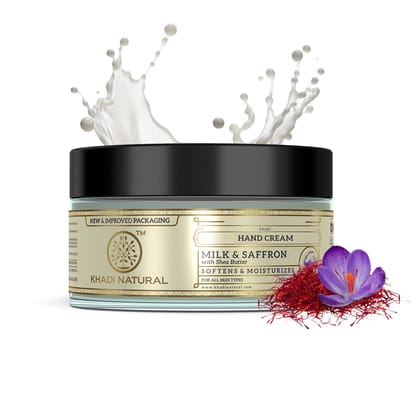 Khadi Natural Hand Cream Milk & Saffron with Sheabutter - 100gm