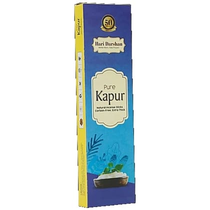 Hari Darshan Pure Kapur Natural Incense Sticks/Agarbatti - Carbon Free, Extra Thick, 60 g