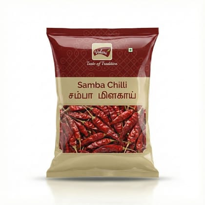 Samba Chilli | Natural Laal Mirch With Stem | Indian Spices | Sun-dried and Carefully Packed Red Whole Chilly