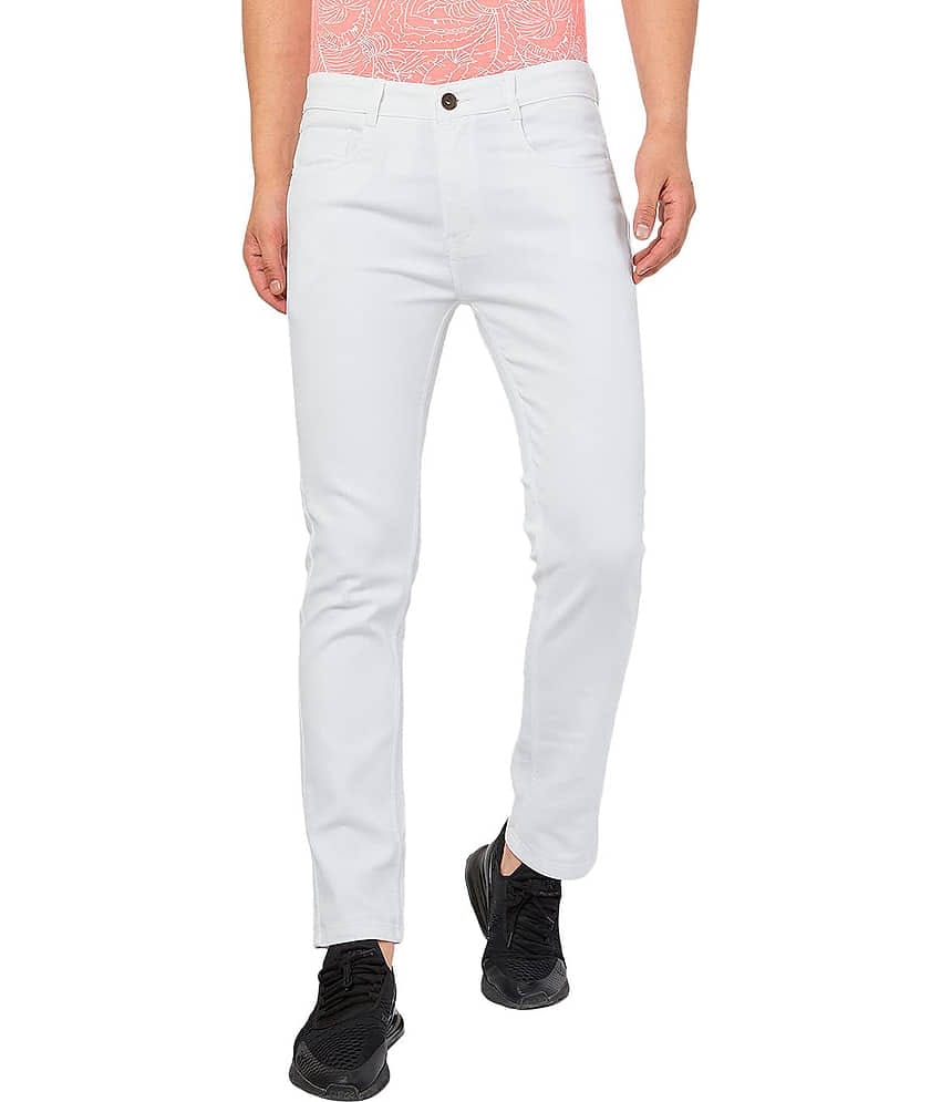 Star4well Slim Fit Solid Men's Jeans - White ( Pack of 1 )