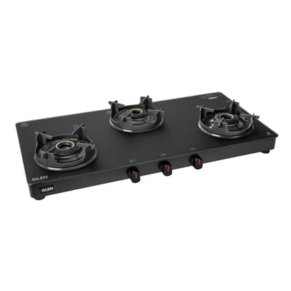 3 Burner Matt Finish Glass Gas Stove with High Flame Brass Burner, Crown Pan Supports - Manual/Auto Ignition (CT1038SLCPBLMG) 3 Burner Matt Finish Glass Gas Stove with High Flame Brass Burner, Crown Pan Supports - Manual/Auto Ignition (CT1038SLCPBLMG)