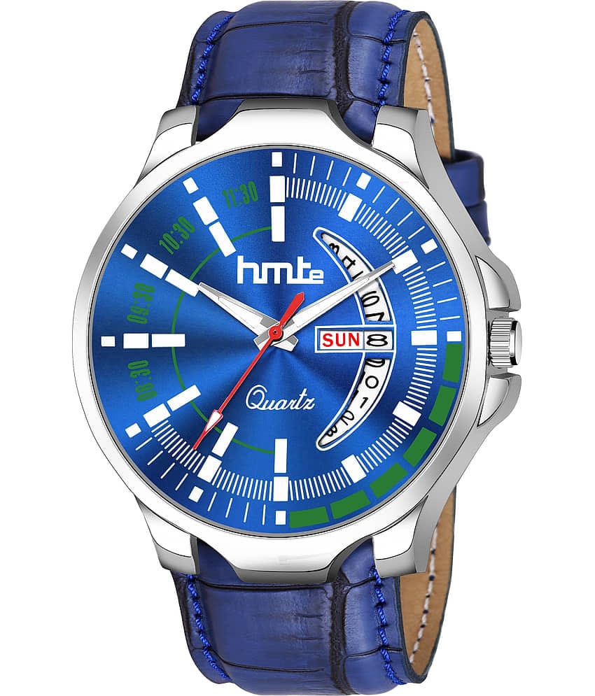 HMTe - Blue Leather Analog Men's Watch