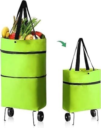 SAKSAA Collapsible Travel Trolley Bag – Foldable Lightweight Waterproof Luggage with Wheels for Shopping and Trips
