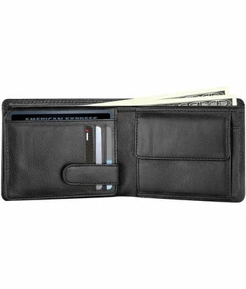 HIDEFLIX 100% Leather Printed Men's Regular Wallet With 10 Slots For Card ( Black , Pack of 1 )