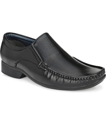 John Karsun Black Men's Slip On Formal Shoes