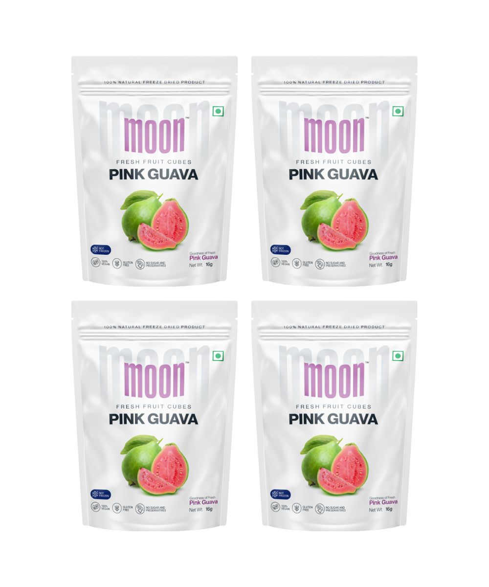 Moon Freeze Dried Pink Guava Cube, 16 gm - Pack of 4
