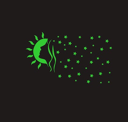 DreamKraft Glow in The Dark Decorative Radium Vinyl Wall Sticker (Green, 17 cm X 20 cm)