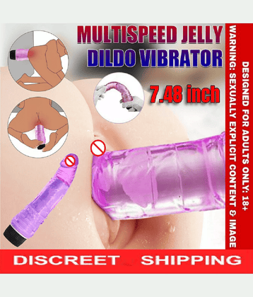8 INCH JELLY VIBRATING DILDO FEEL REAL FLEXIBLE Dildo for Sexy Vaigna (Water Proof BY  SR ENTERPRISE
