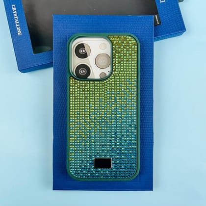 Premium Quality Sparkling Diamond Design Back Case for Apple Iphone 14 Pro / 14 Pro Max-14 Pro Max / Blue-Green