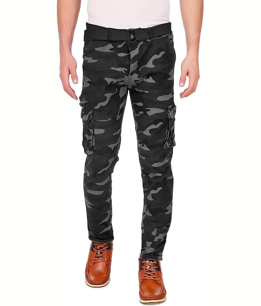 Reoutlook Regular Flat Men's Cargos - Black ( Pack of 1 )