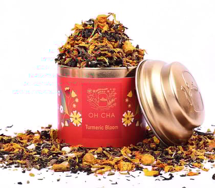 Oh Cha Turmeric Green Tea | 100% Whole Green Tea Leaves with Marigold, Black Pepper & Lemon peels | Golden Milk, Caffeine Free Tea |Can Use As Turmeric Latte | Herbal Tea for Weight Loss, 35 gm Oh Cha Turmeric Green Tea | 100% Whole Green Tea Leaves with Marigold, Black Pepper & Lemon peels | Golden Milk, Caffeine Free Tea |Can Use As Turmeric Latte | Herbal Tea for Weight Loss, 35 gm