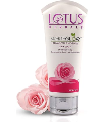 Lotus Herbals Whiteglow Advanced Pink Glow Brightening Face Wash, Anti-Pollution, 100g