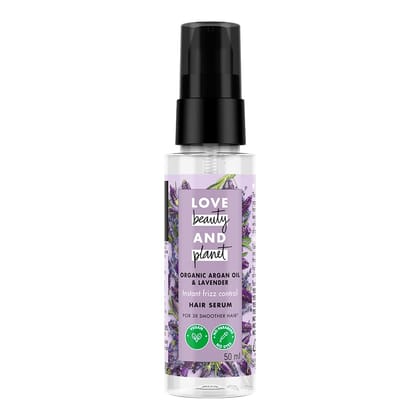 Love Beauty And Planet Organic Argan Oil & Lavender Paraben-Free|| Instant Frizz Control Serum|| No Dyes|| No Mineral Oil 50ml Love Beauty And Planet Organic Argan Oil & Lavender Paraben-Free|| Instant Frizz Control Serum|| No Dyes|| No Mineral Oil 50ml 