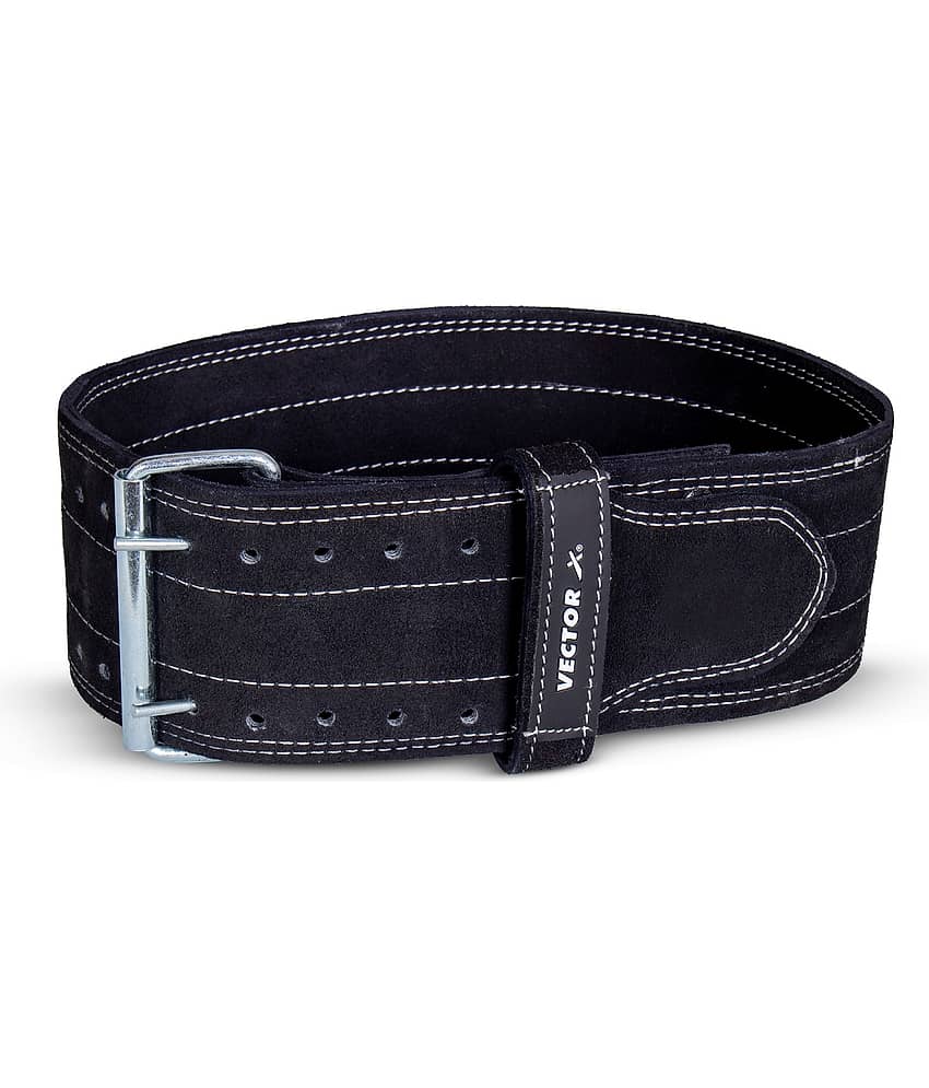 Vector X Black Synthetic Leather Gym Belt