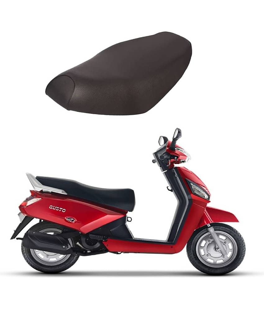 Autoxygen Scooter/Scooty Removable & Washable PU Leather Waterproof Seat Cover Accessories For Mahindra Gusto (Black)
