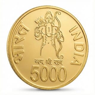 5000 Rupees 2024 Ram Mandir, Ayodhya Gold-plated Fantasy Coin Silver Collection