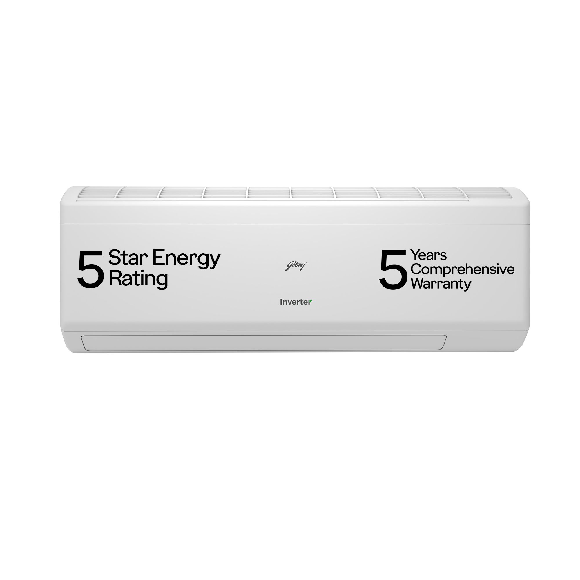 Godrej 1 Ton 5 Star, 5 Years Comprehensive Warranty, 5-in-1 Convertible Cooling, Inverter Split AC (Copper, Heavy-Duty Cooling at 52 Deg Celcius, AC 1T EI 12IINV5R32-WWR, White)