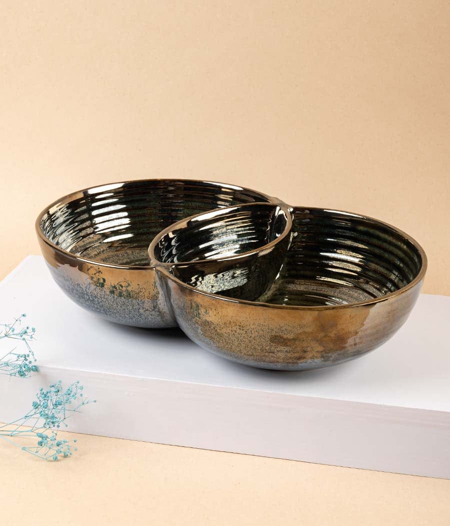Auburn Glisten Conjoined Serving Bowls