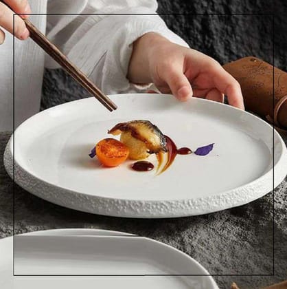 Roka White Matt  Edge Plate-Mini - 14cm / Set of 1