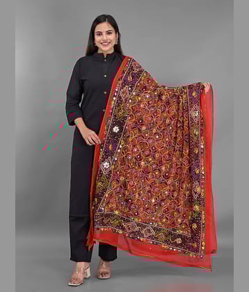 Anjaneya Creations - Red Cotton Women's Dupatta - ( Pack of 1 )