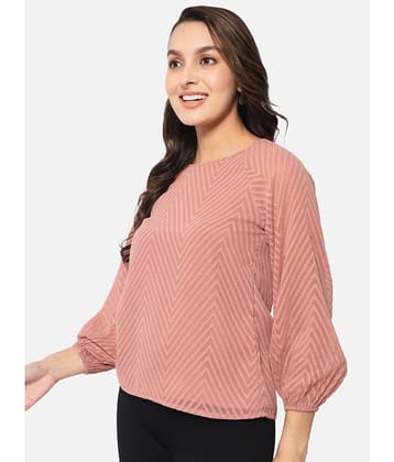 ALL WAYS YOU Women's Georgette Regular Top ( Peach )