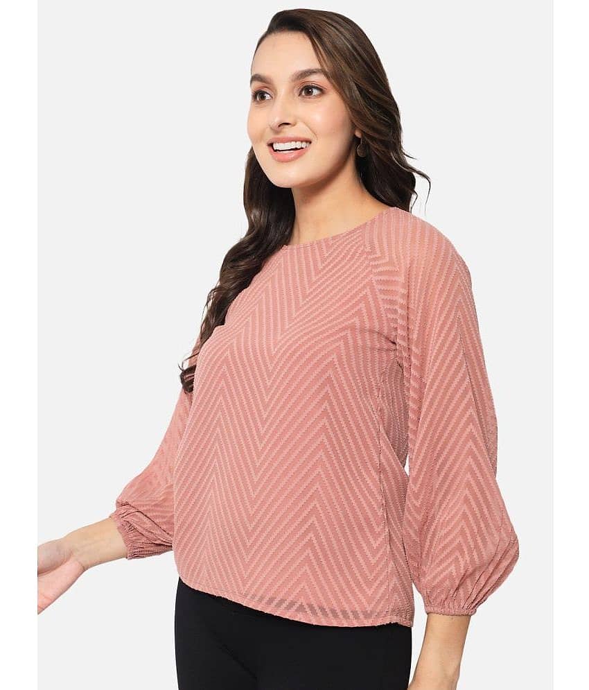 ALL WAYS YOU Women's Georgette Regular Top ( Peach )