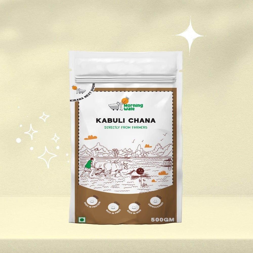 Morning Wale Kabuli Chana / White Chickpeas (450g) | High Protein Legumes | For Chole & Hummus