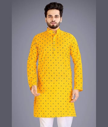 Nofilter Yellow Cotton Blend Men's Regular Kurta ( Pack of 1 )